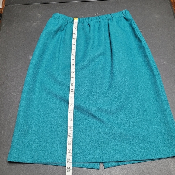 Jennifer James 2pc Green Double Breasted Blazer Suit Corpcore Skirt Set Size 12 - Picture 11 of 13